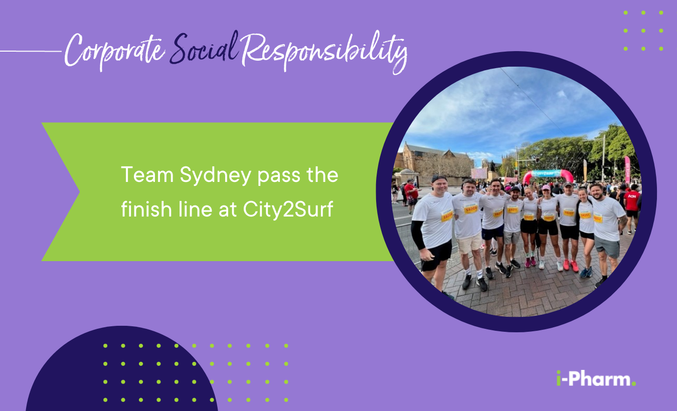 Team Sydney pass the finish line at City2Surf