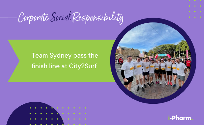 Team Sydney pass the finish line at City2Surf